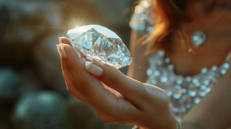 Woman Holding the World's Largest Diamond