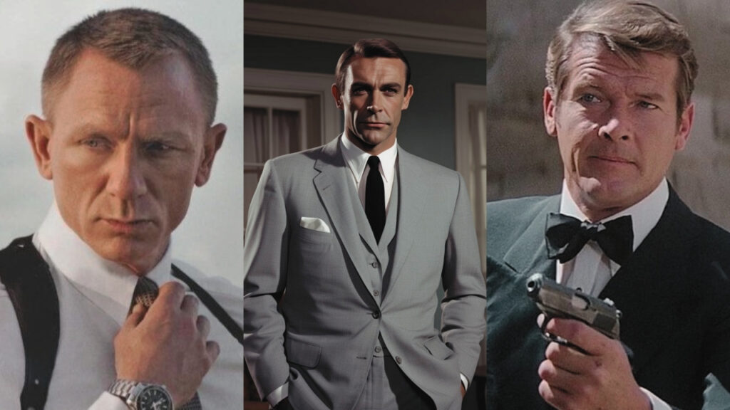 Daniel Craig, Sean Connery and Roger Moore