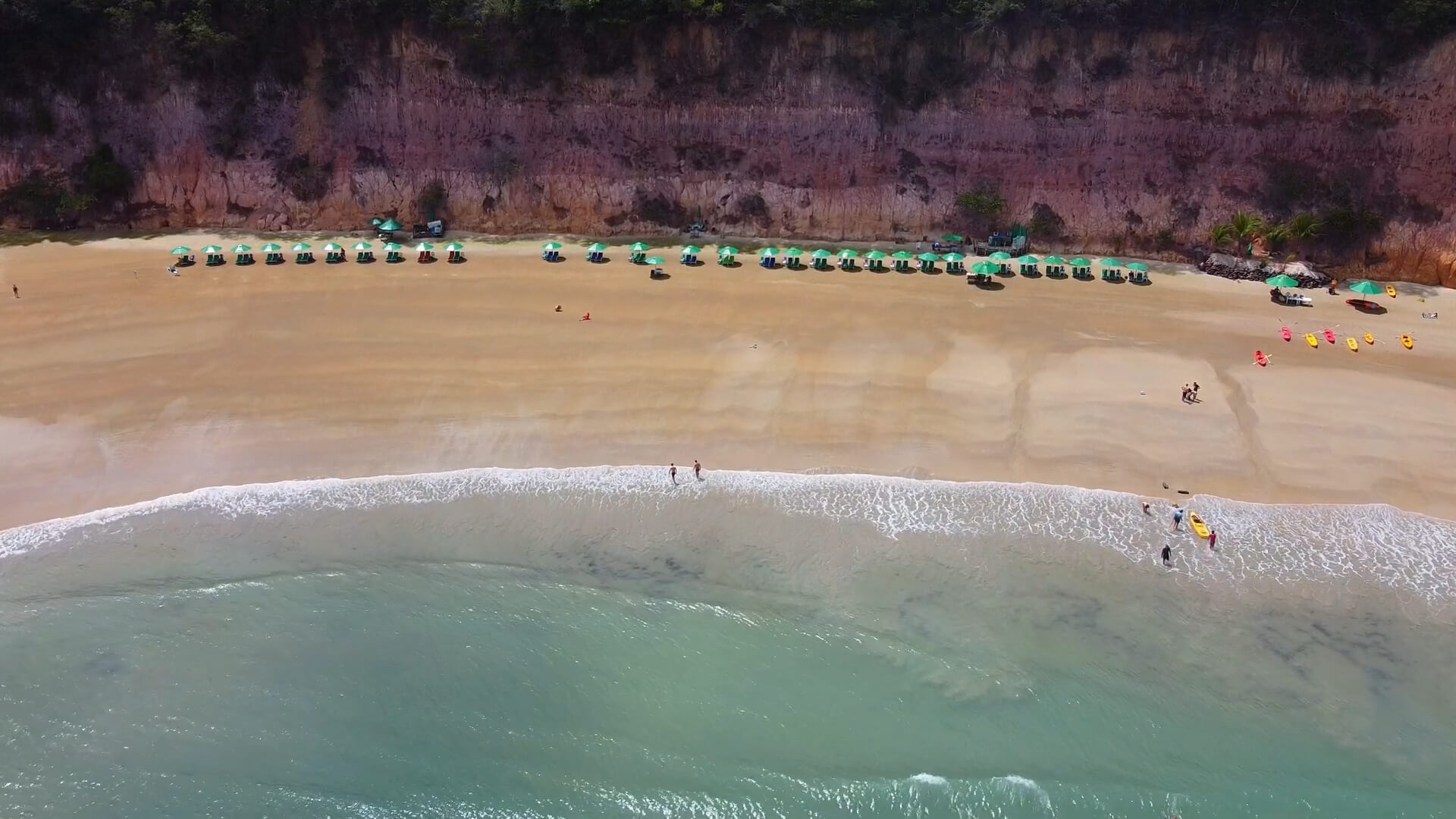 Baía dos Golfinhos or Dolphin Bay photographed by a drone