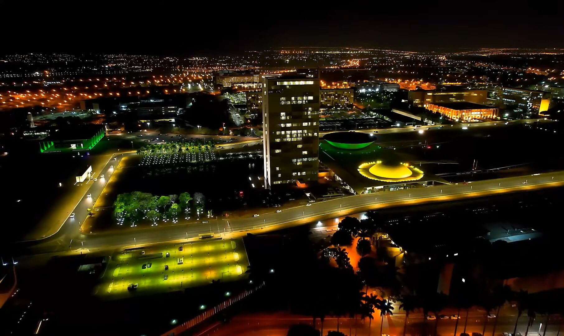 "The capital of Brazil, Brasília at night