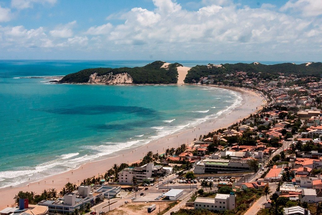 Ponta Negra Beach photographed by a drone