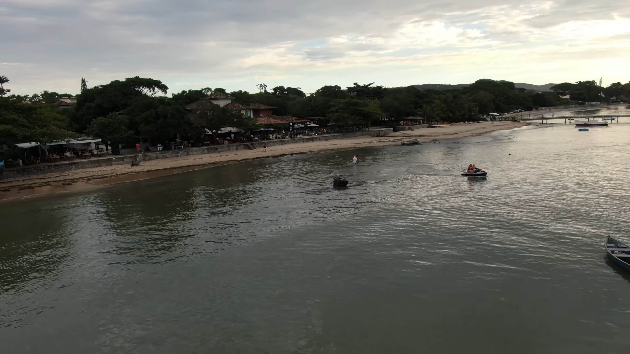 A drone view of Porto da Barra in Búzios