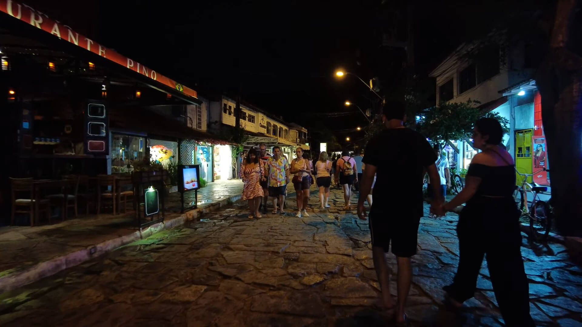 Rua das Pedras in Buzios at Night