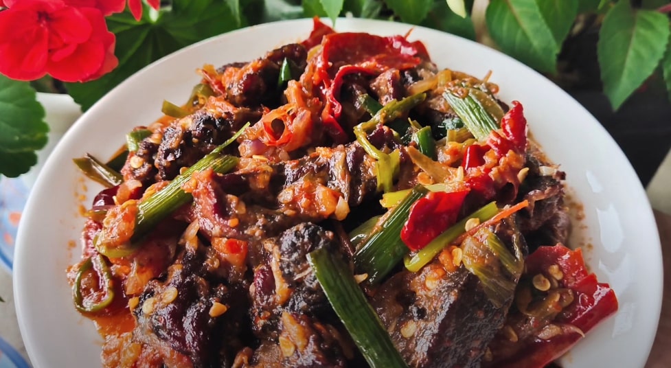 Traditional stir-fried dish from Bhutan