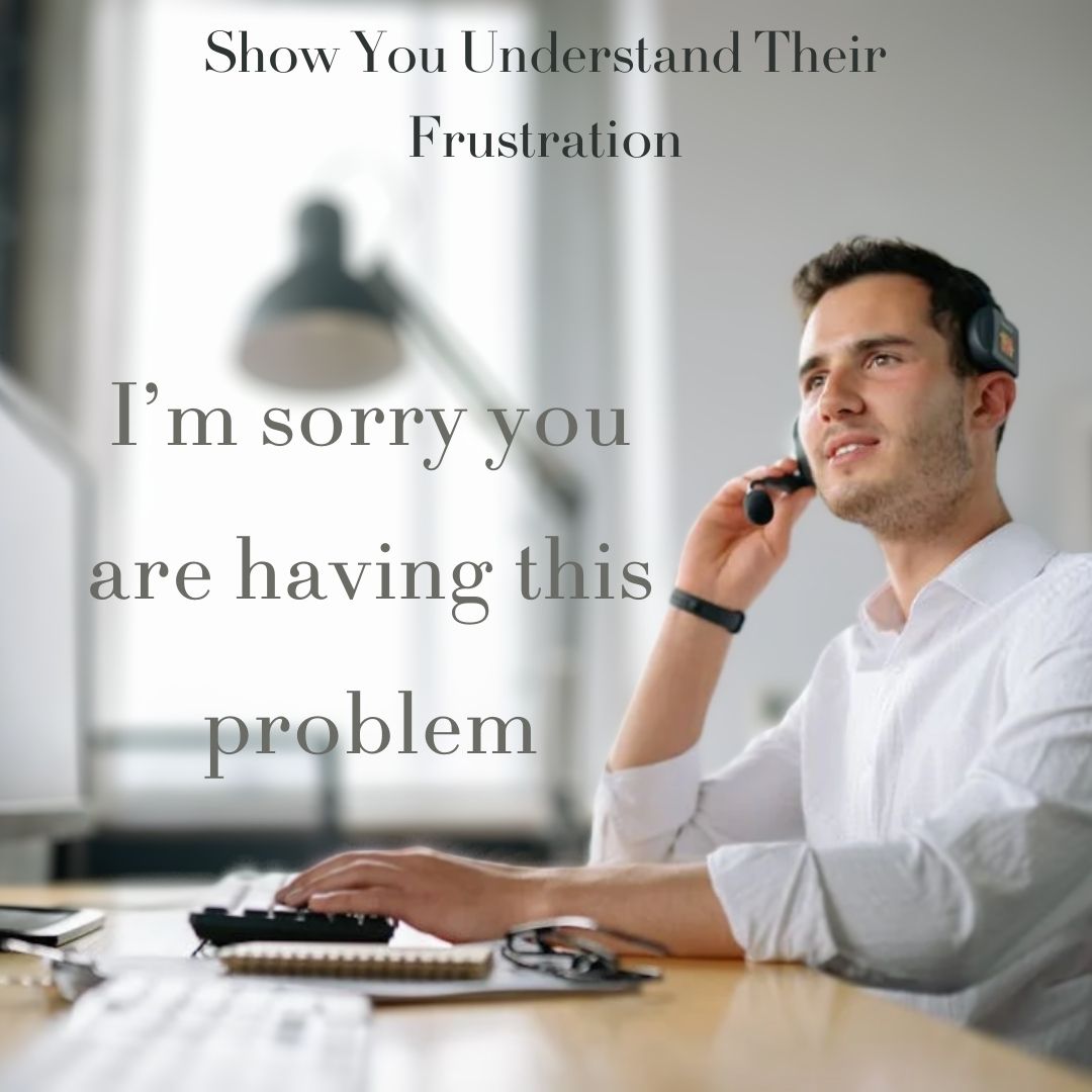 Customer service agent apologizing to a customer over the phone