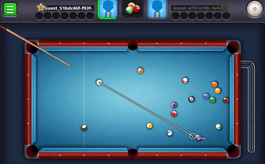 Playing pool with friends in online mode