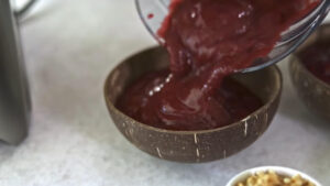 Pouring the blended mixture into a container