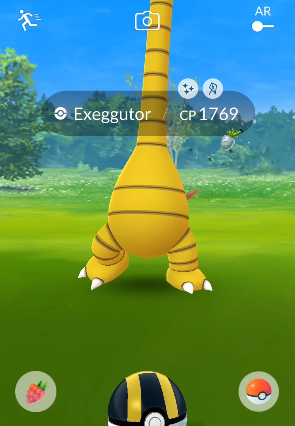 Alolan exeggutor in the game Pokémon Go