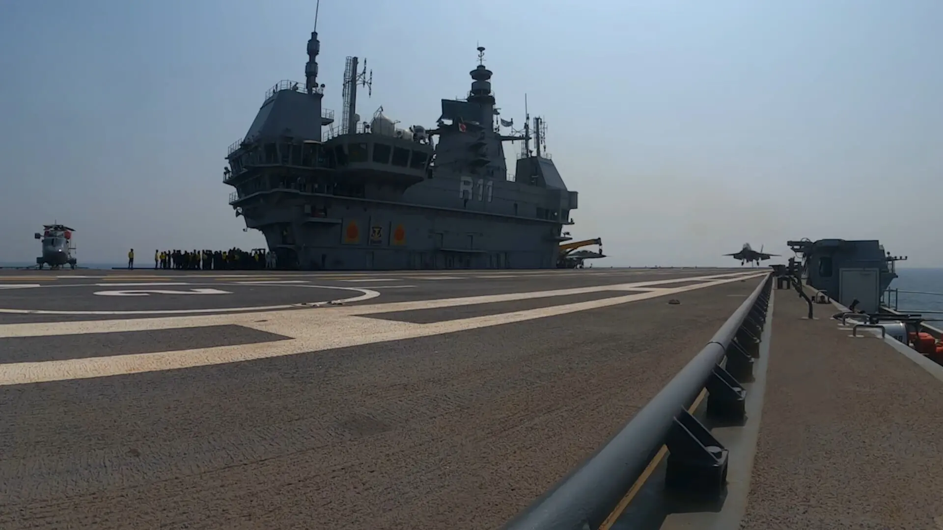 Trap Landing of MiG29K on aircraft carrier INS Vikrant