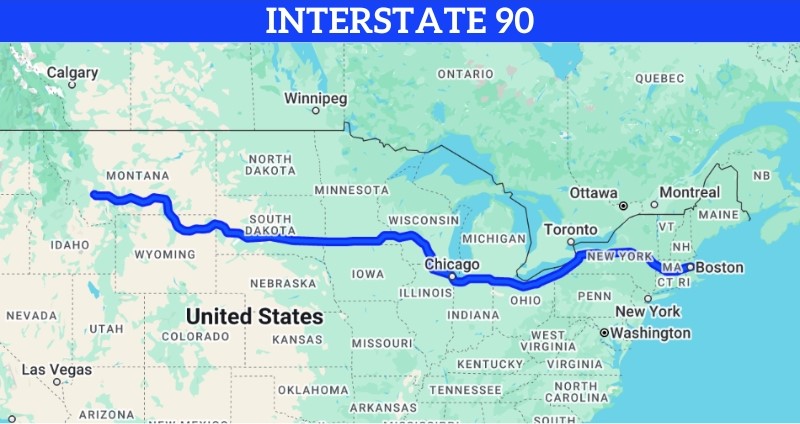 Map of the I-90