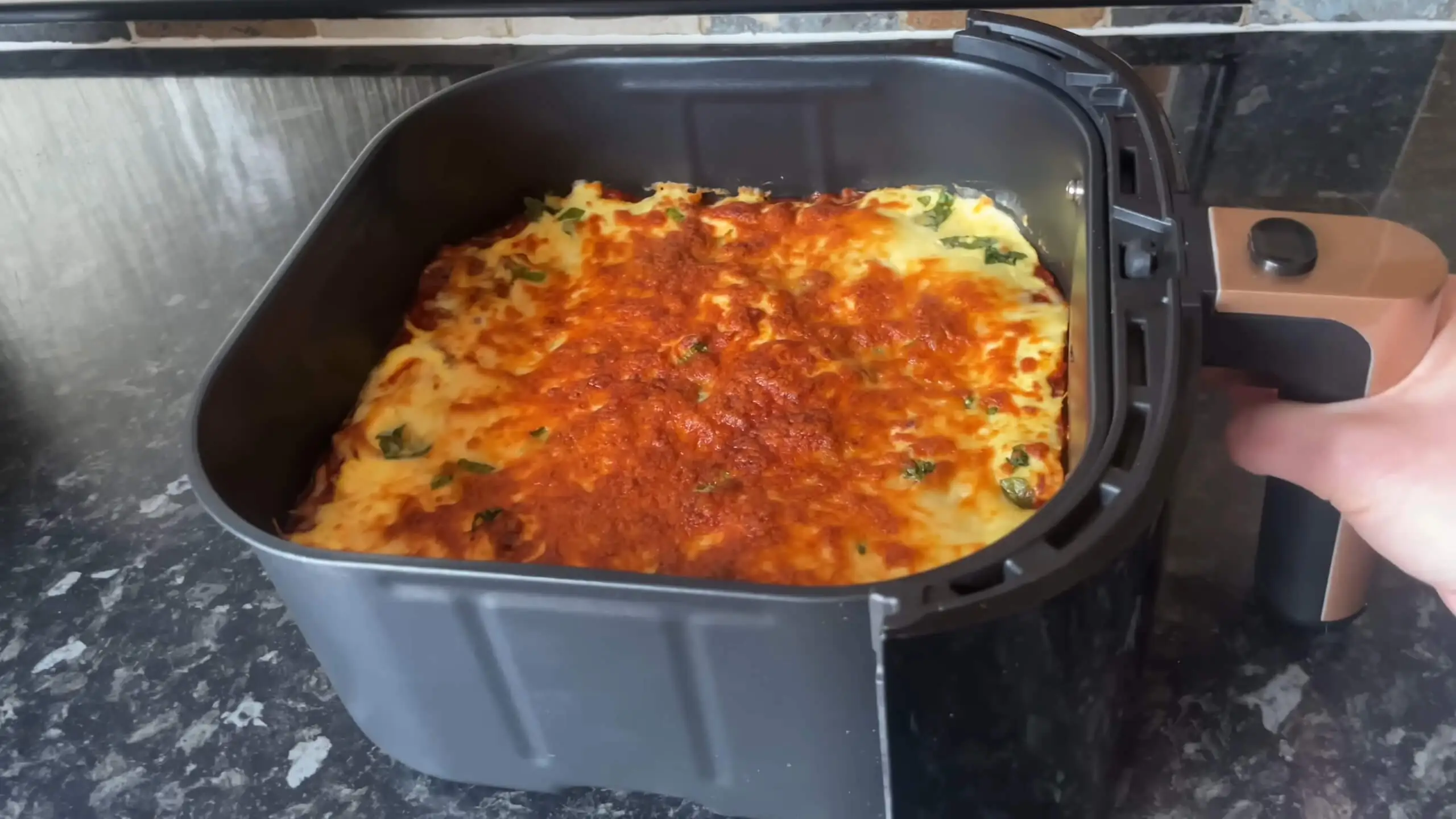 Lasagna in the air fryer