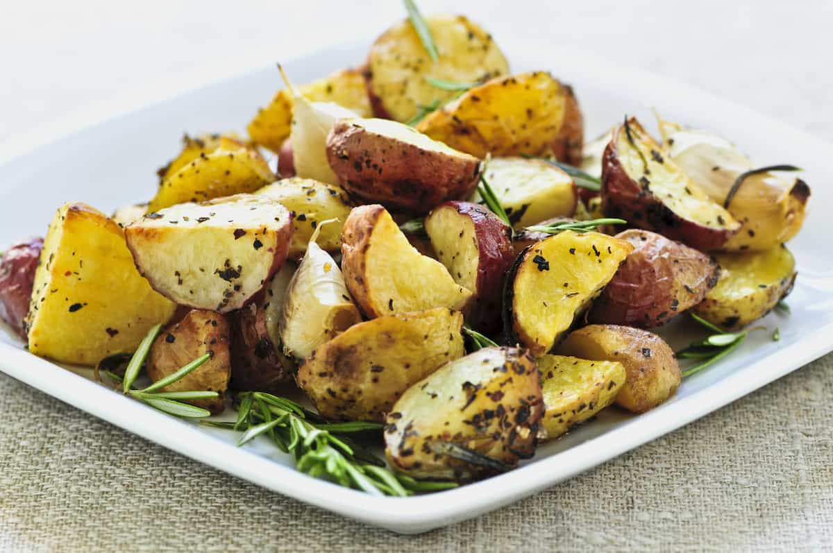 Reheat roast potatoes