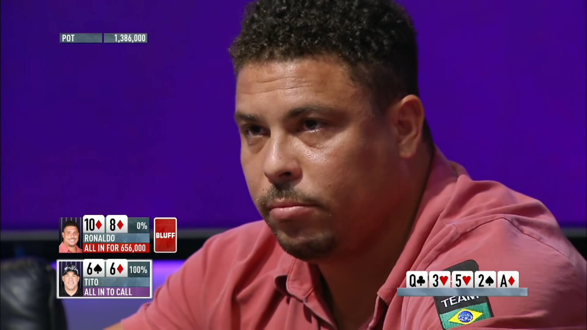 Ronaldo participating in a poker tournament