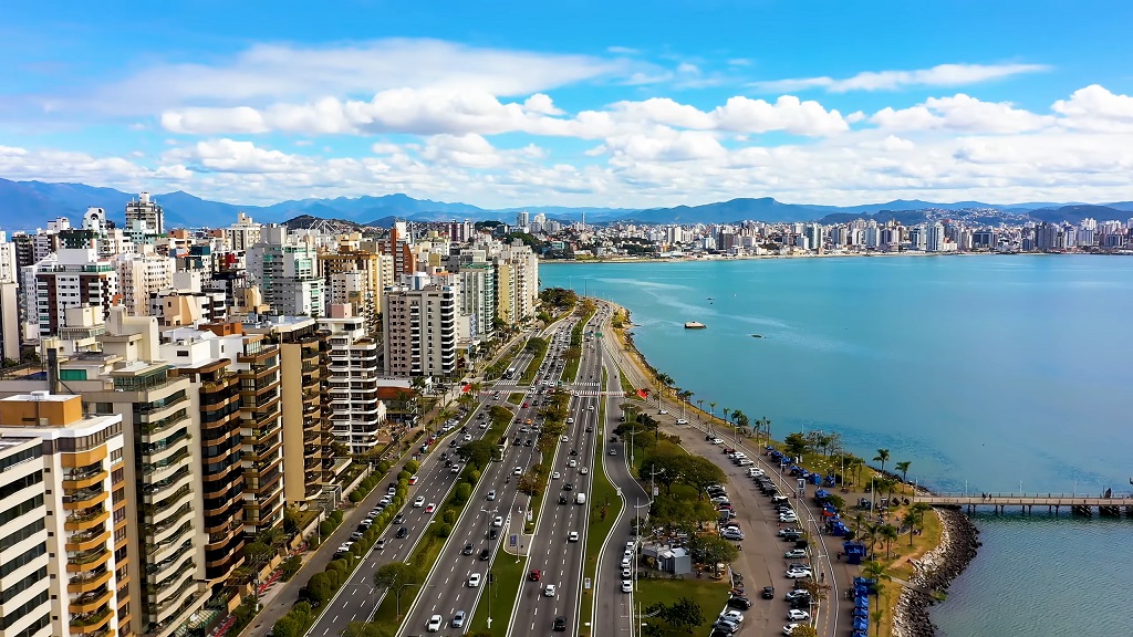 Aerial View Beira Mar Avenue Florianopolis