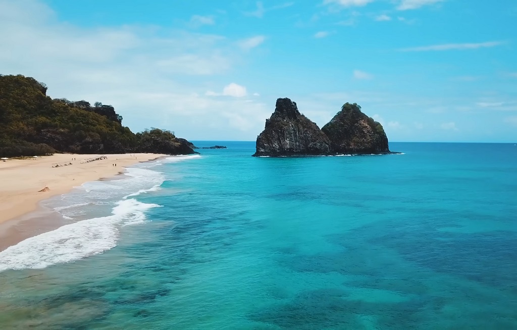 Drone footage of Baía do Sancho