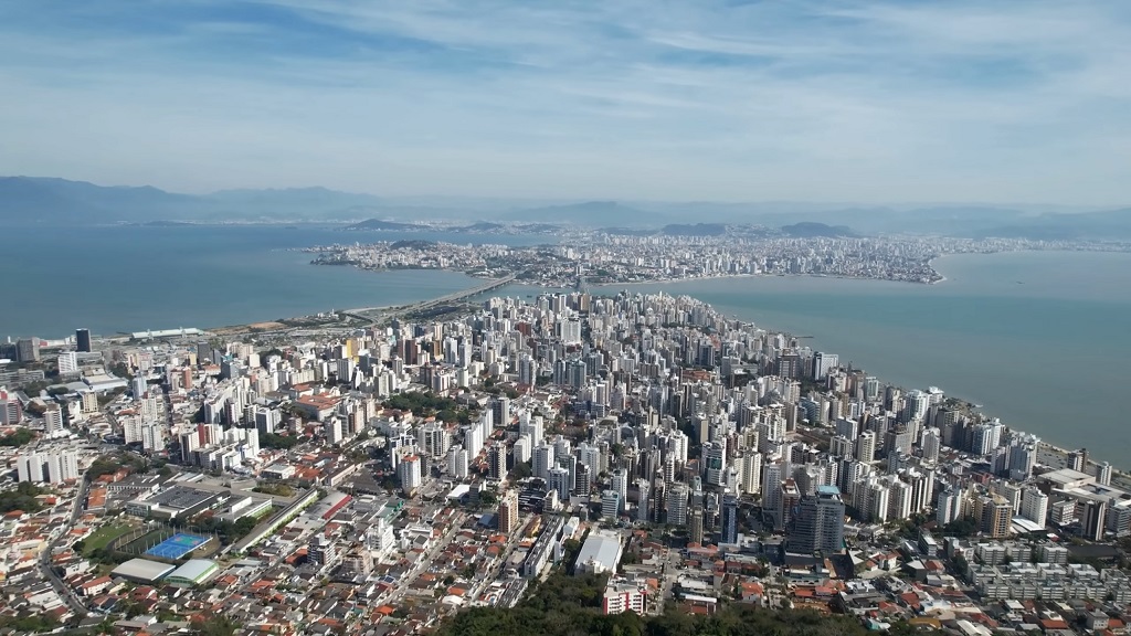 Drone panorama of Florianópolis