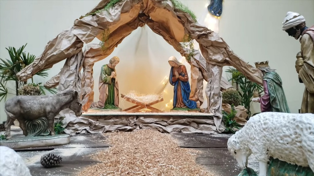 Nativity scene setup