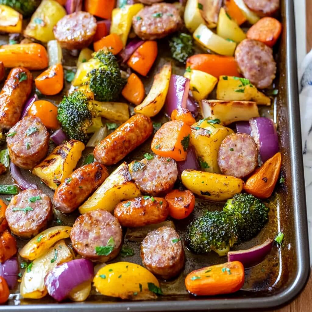 Gluten-free sausages with veggies