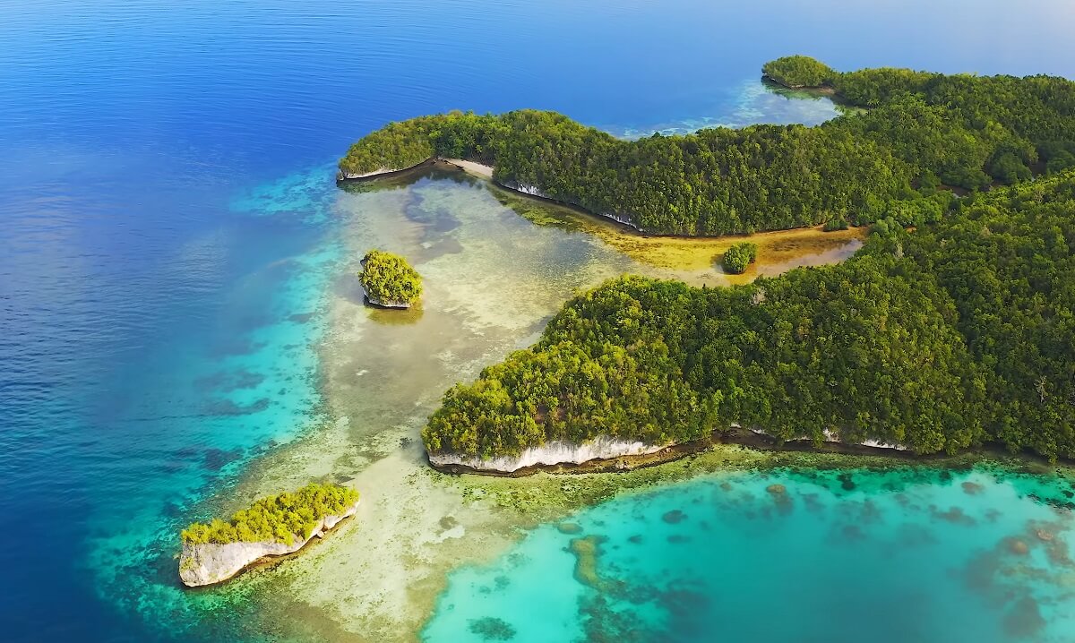 Aerial view of Raja Ampat islands