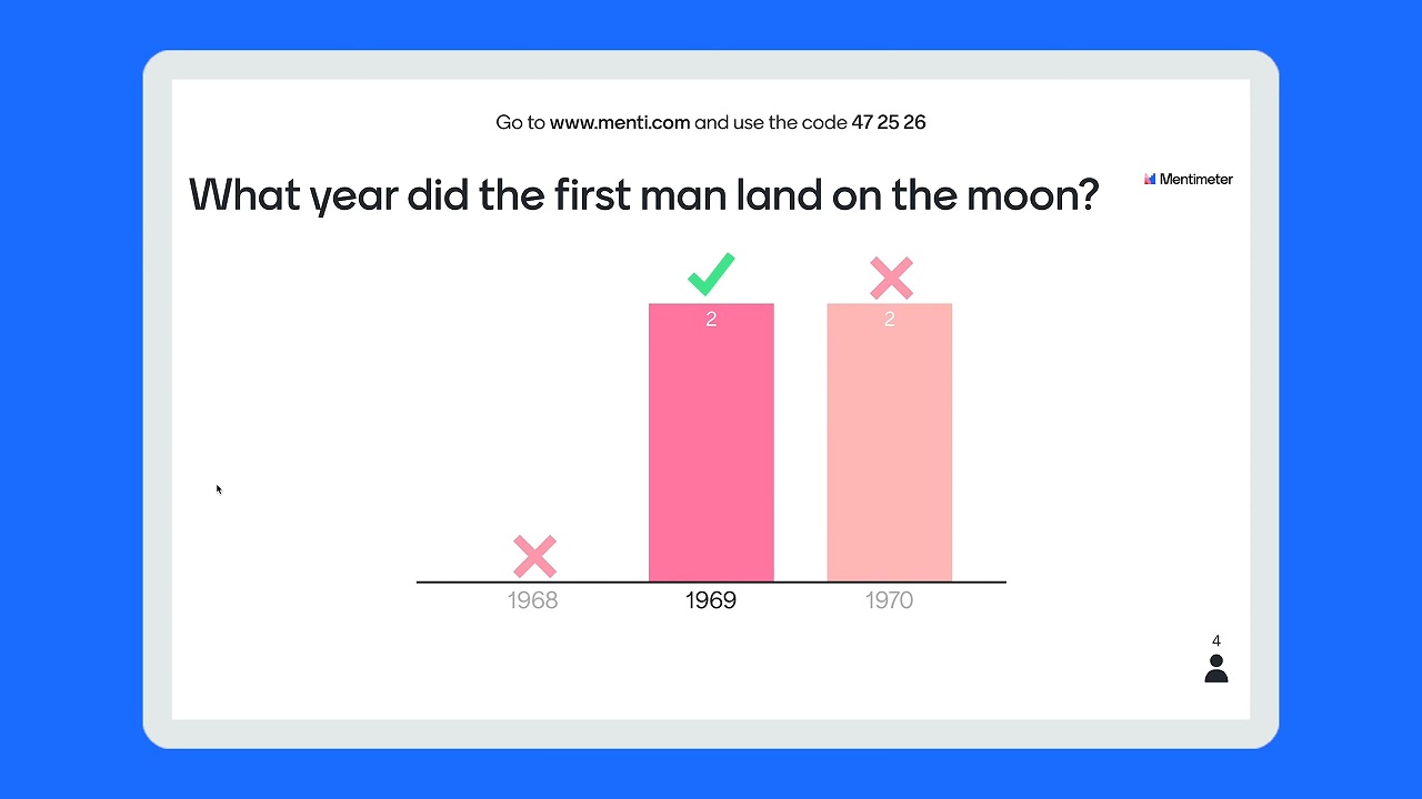 Example of a Quiz on Mentimeter