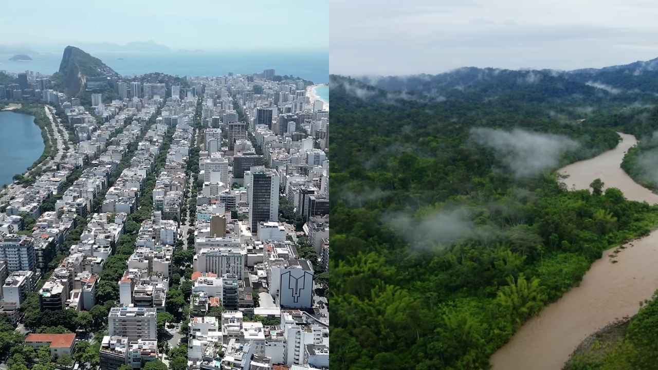 Images of the city of Rio de Janeiro and the rural landscapes from Brazil's tropical forests