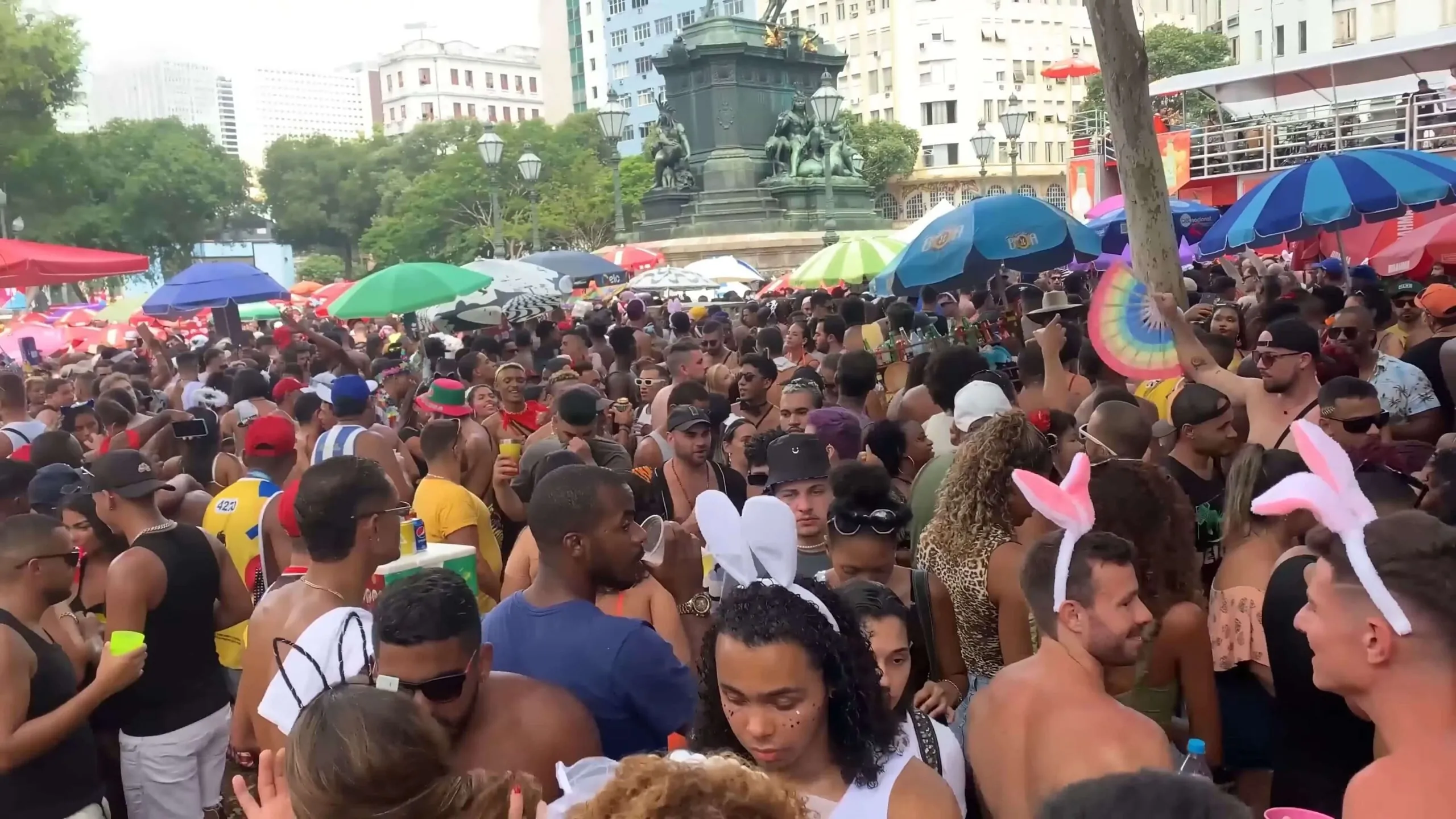 Streets are Filled With Tourists and Locals During the Rio Carnival