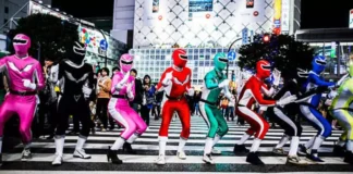 Police officers dressed as Power Rangers at Sao Paulo Carnival 2025