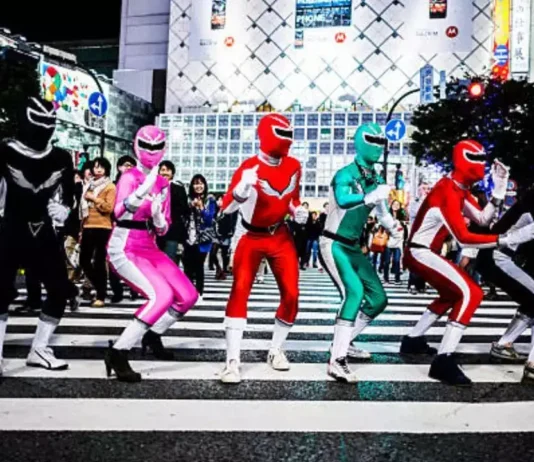 Police officers dressed as Power Rangers at Sao Paulo Carnival 2025