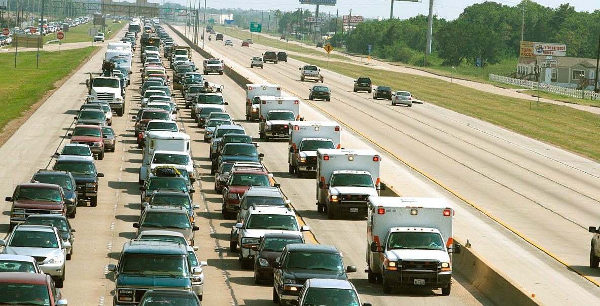 Traffic jam during Hurricane evacuation order