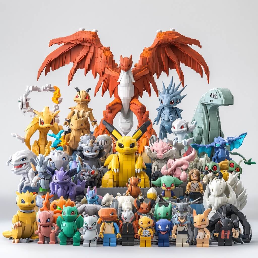 Legendary Pokémon Series Characters Collection as A Lego Set